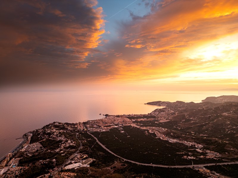 Zonsondergang in Almunecar, Spanje