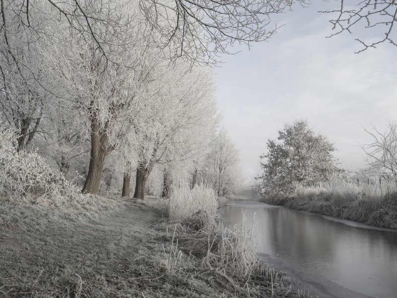 Winterlandschap in Nederland, Heiloo.