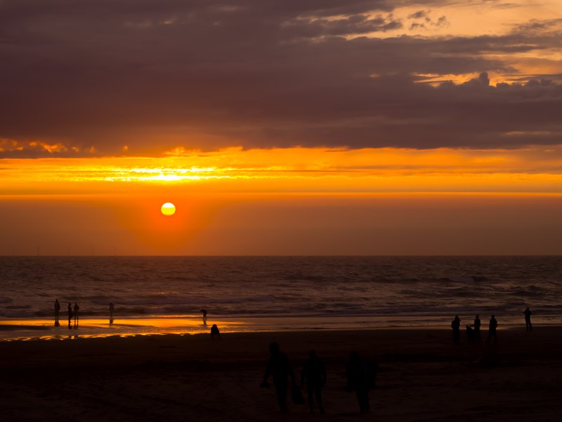 Zonsondergang op het strand
