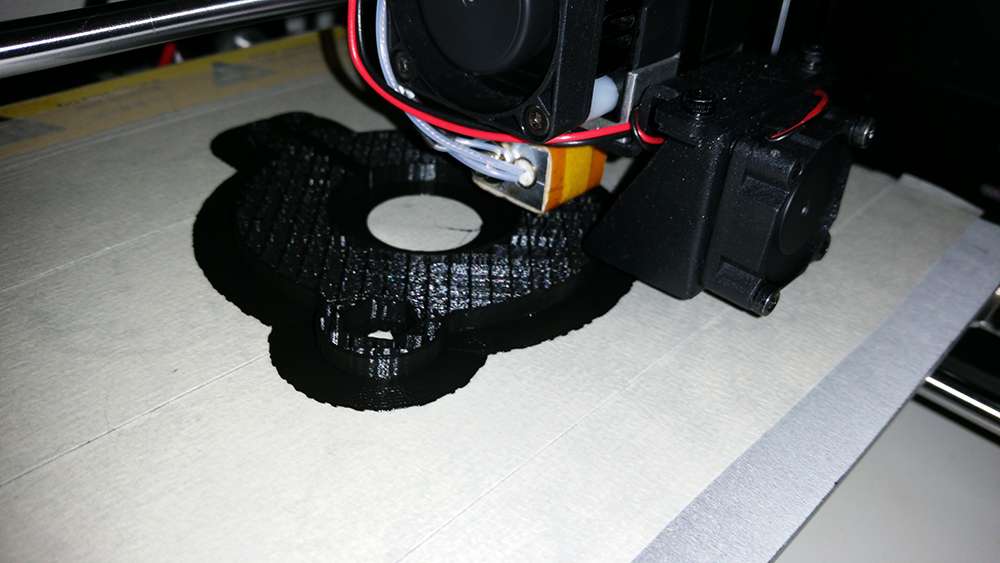 De 3D printer doet zijn werk